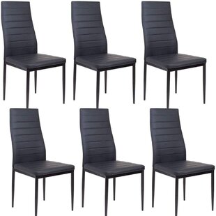 Charcoal faux leather on sale dining chairs